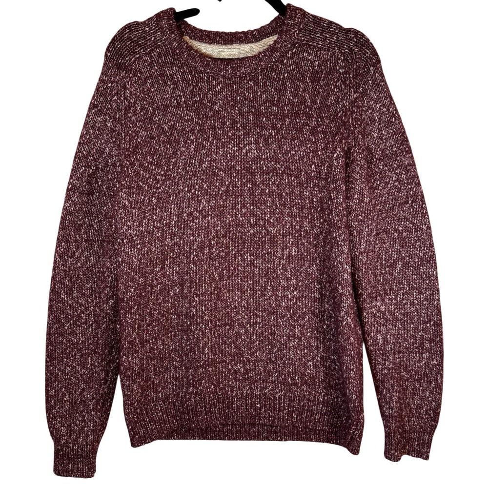 Grayers Sweater Men's‎ Small Maroon Heather Yak Cotton Blend Crewneck Cabincore